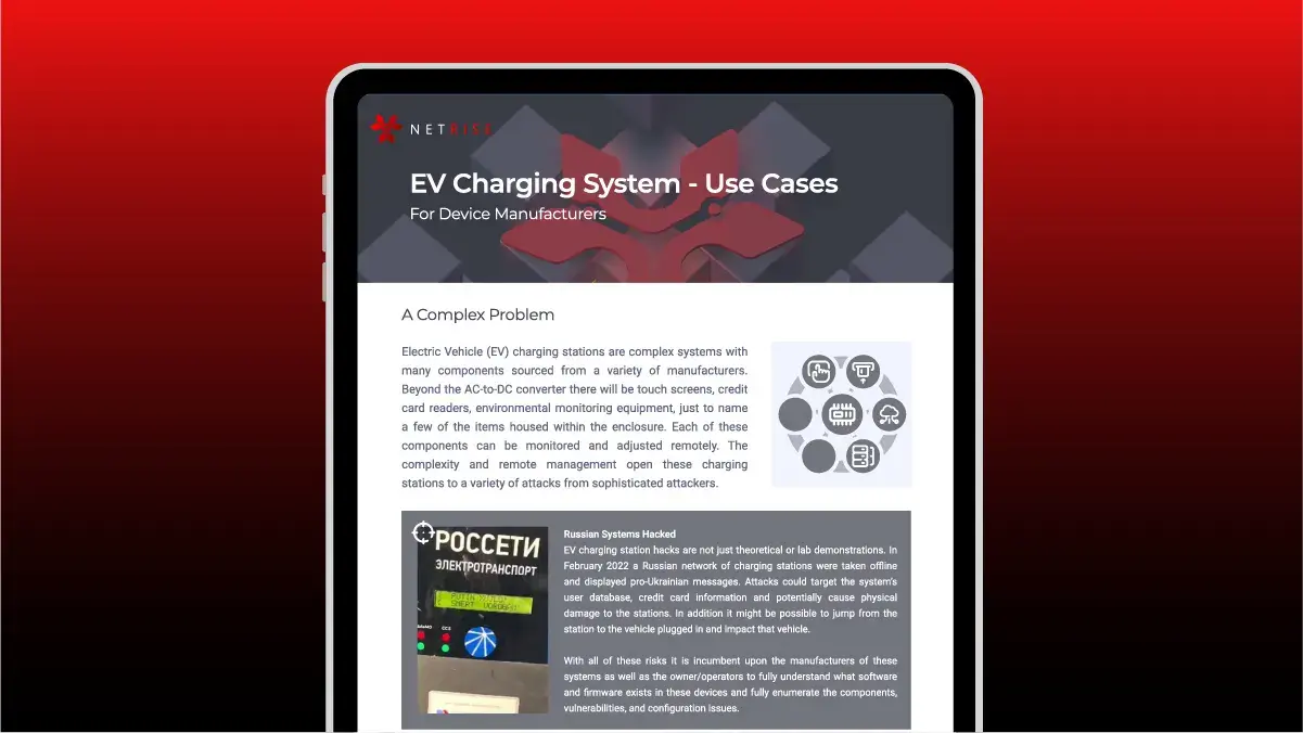 NetRise Use Cases for EV Charging System Software Security