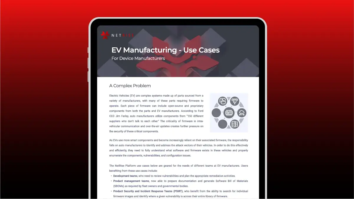 EV Manufacturer Use Cases for Product Security