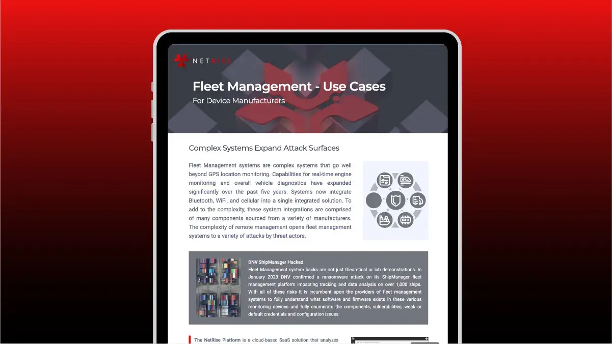 Fleet Management Use Cases with NetRise Platform