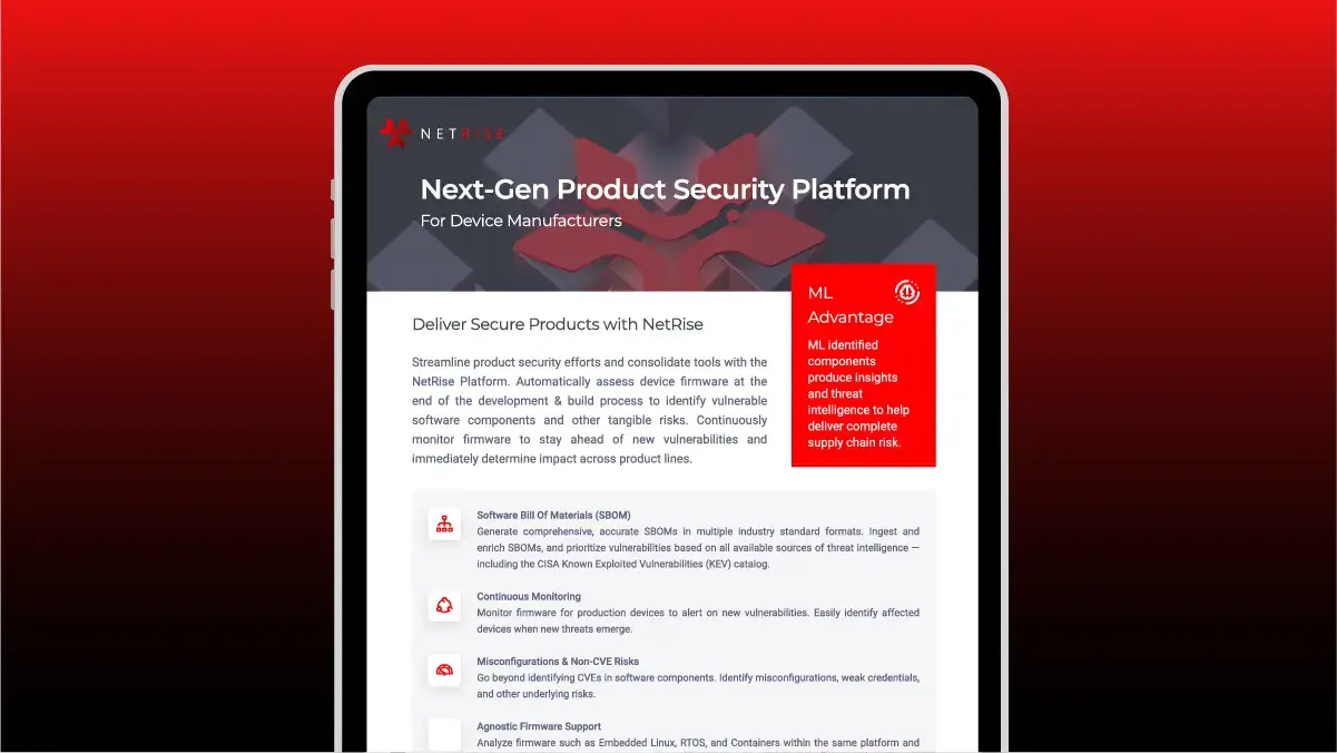 With NetRise, SBOM Management for Device Manufacturers