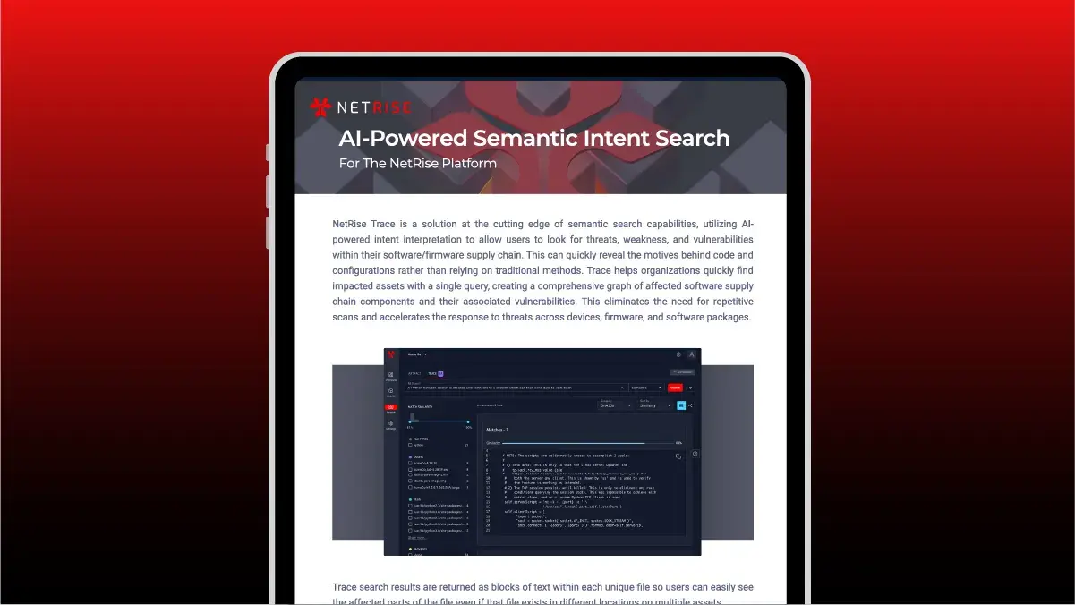 NetRise Trace: AI-Powered Semantic Intent Search Tool